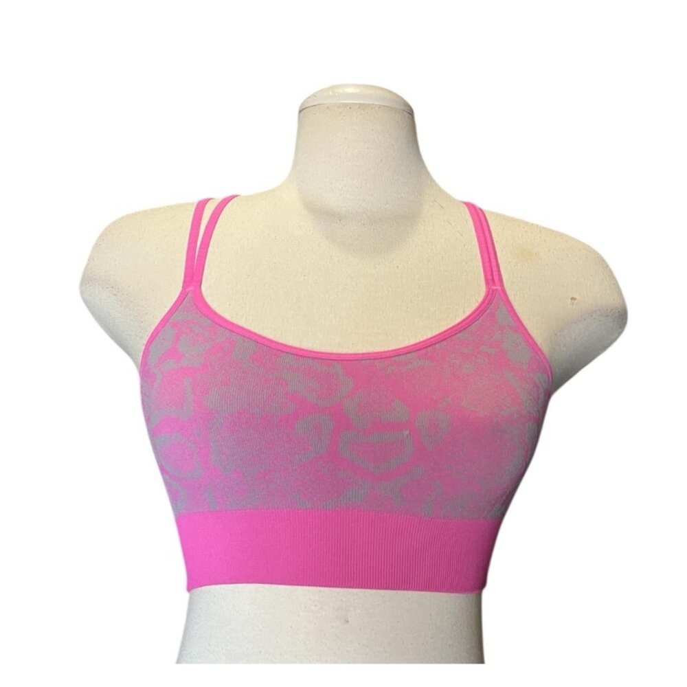 NUX Seamless Racerback Seamless Sports Bra with Snake Skin Detail Sz Small Women